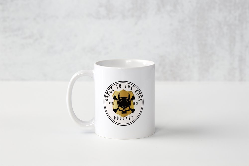 Badge To The Bone coffee mug